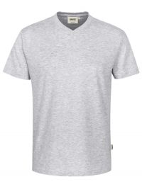 Hellgrau meliertes Herren V-Shirt